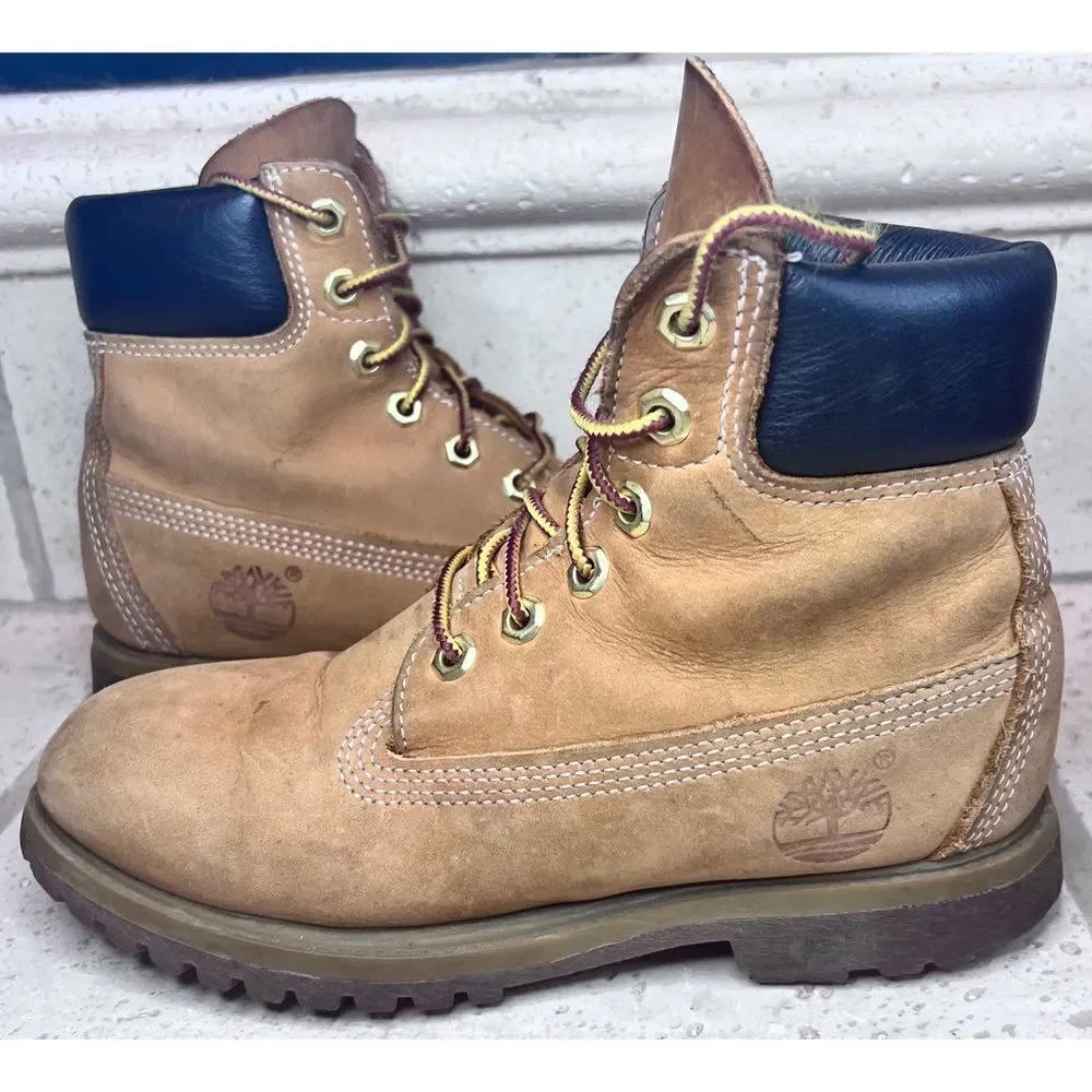 Timberland Boys Kids Youth 6 inch Leather Ankle Boots “Butter Timbs” Size 5